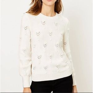 Loft Bobble Pointelle Sweater